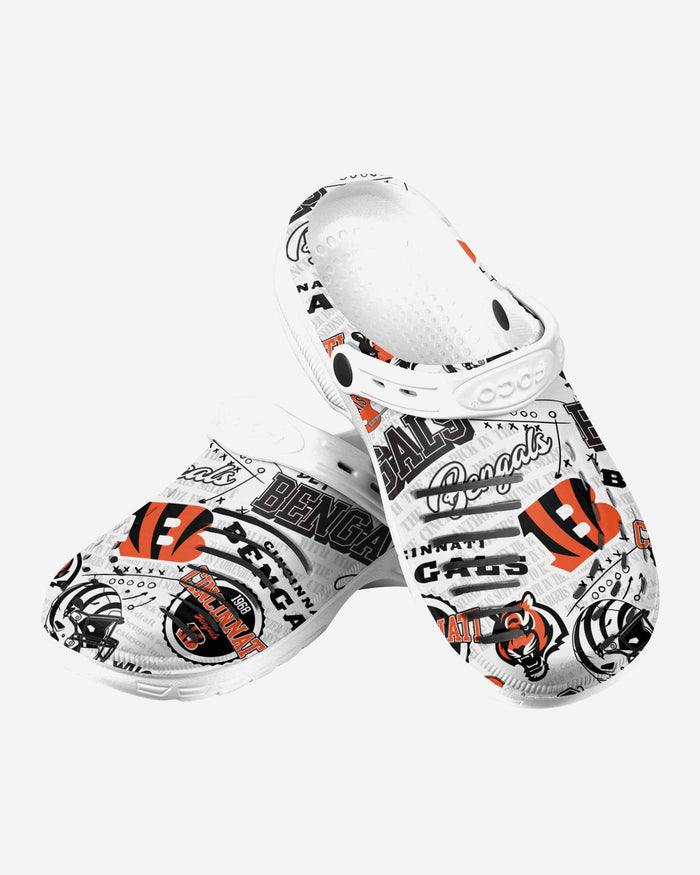 Cincinnati Bengals Historic Print Clog With Strap FOCO - FOCO.com