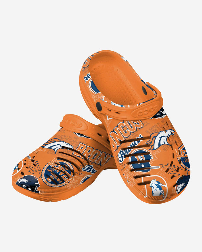 Denver Broncos Historic Print Clog With Strap FOCO - FOCO.com