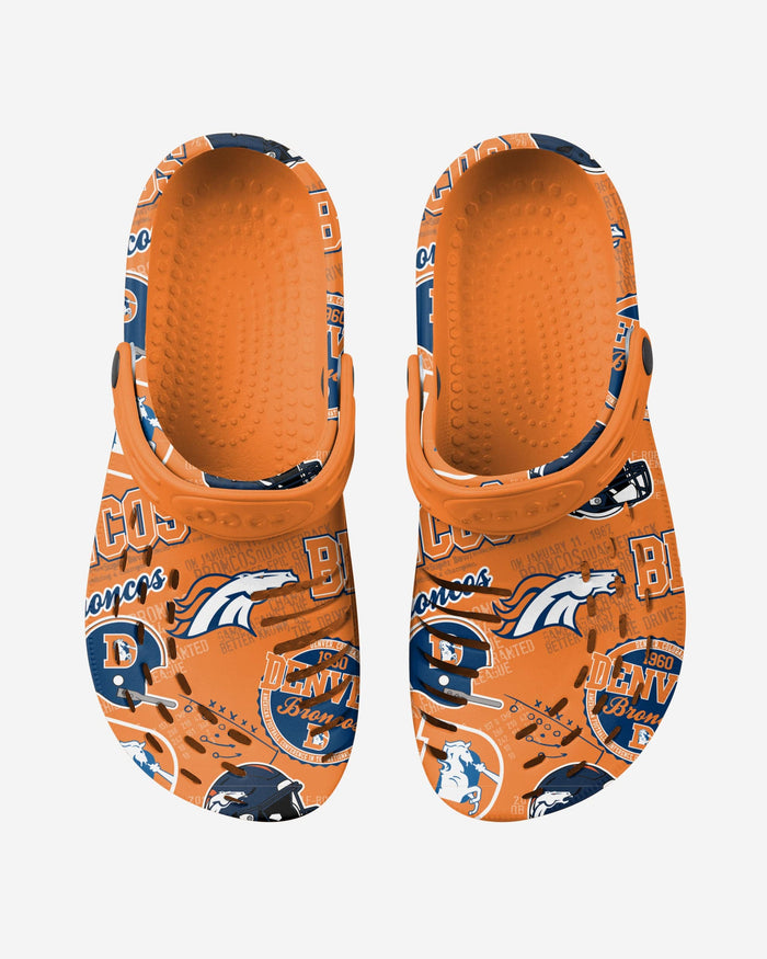 Denver Broncos Historic Print Clog With Strap FOCO - FOCO.com