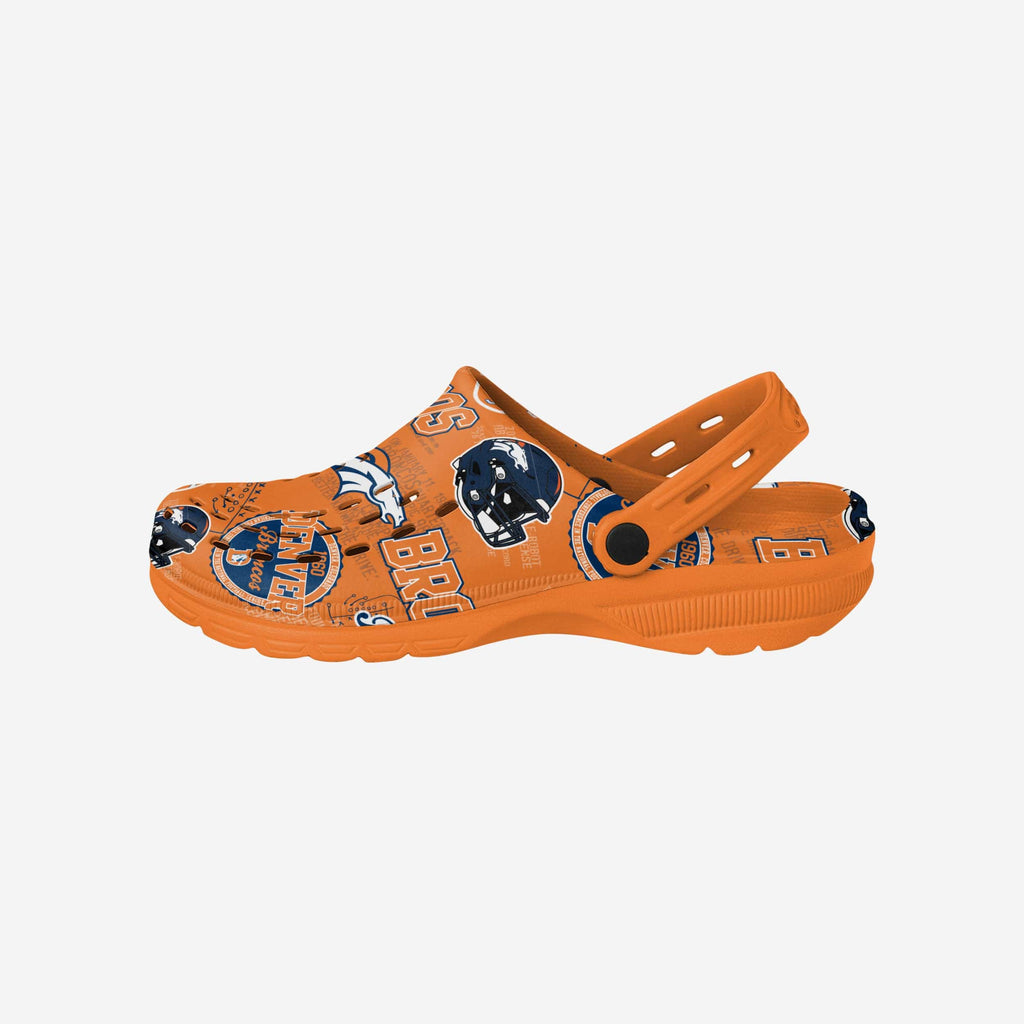 Denver Broncos Historic Print Clog With Strap FOCO S - FOCO.com