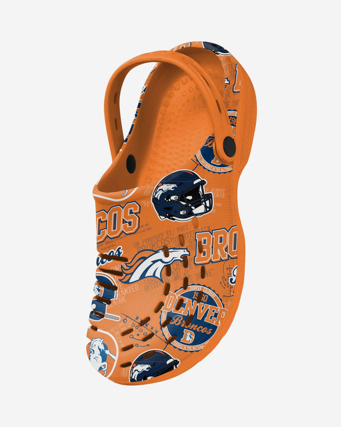 Denver Broncos Historic Print Clog With Strap FOCO - FOCO.com