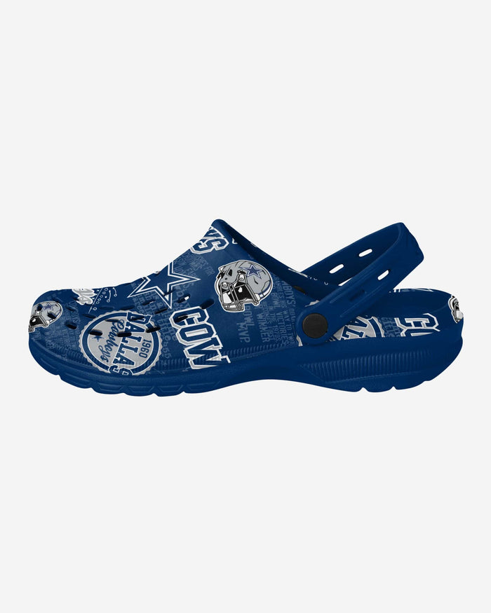 Dallas Cowboys Historic Print Clog With Strap FOCO S - FOCO.com