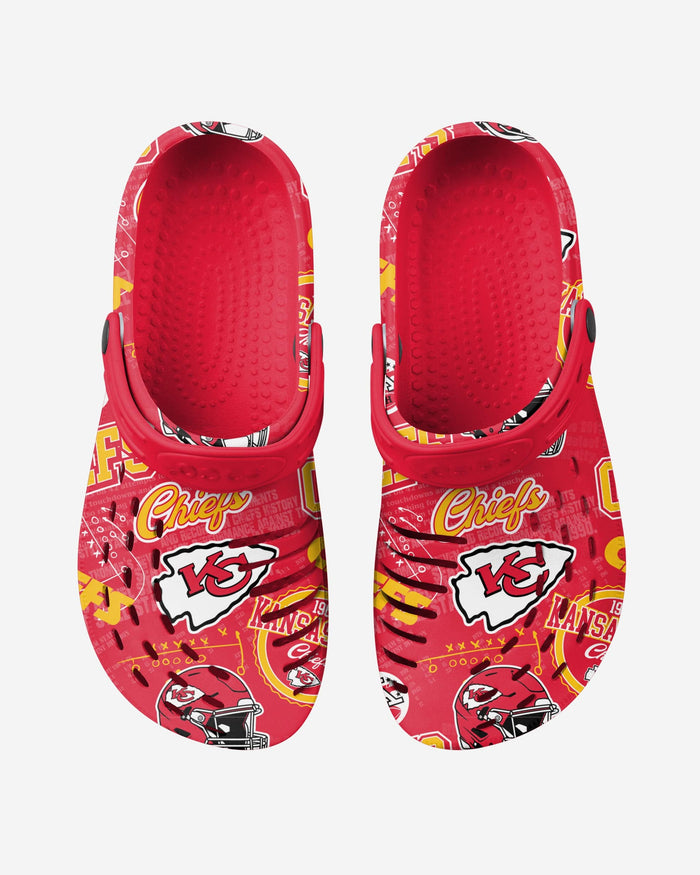 Kansas City Chiefs Historic Print Clog With Strap FOCO - FOCO.com