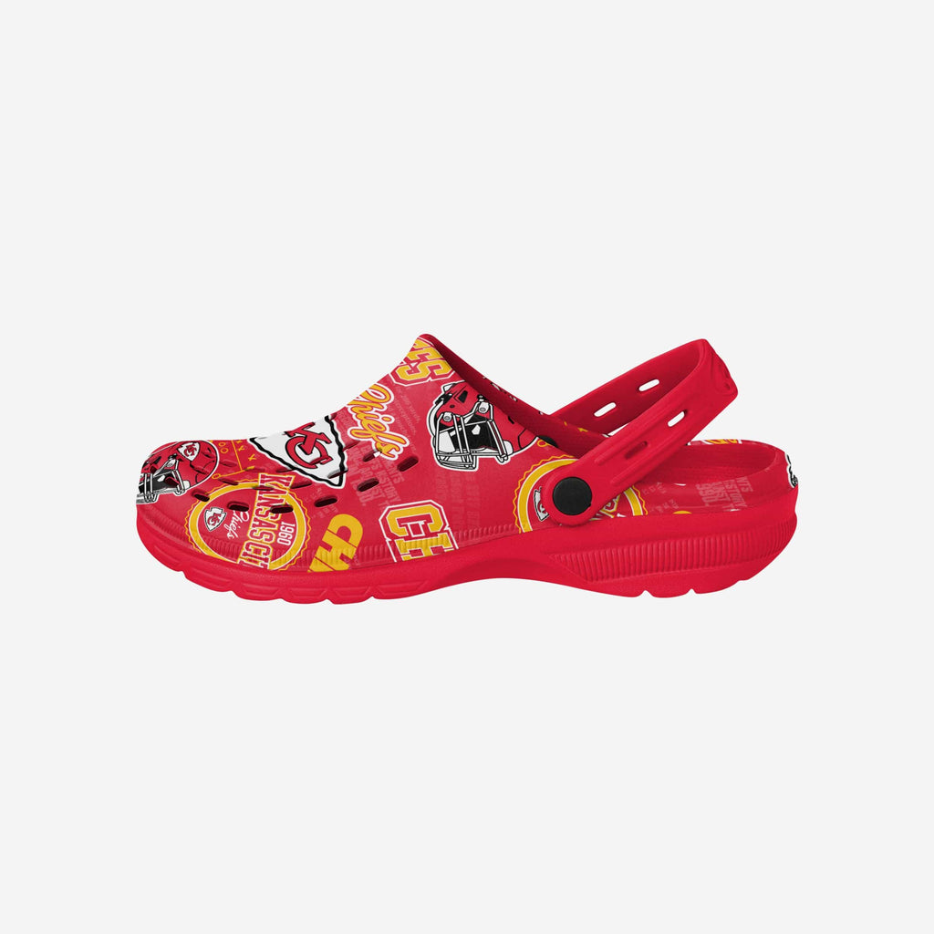 Kansas City Chiefs Historic Print Clog With Strap FOCO S - FOCO.com