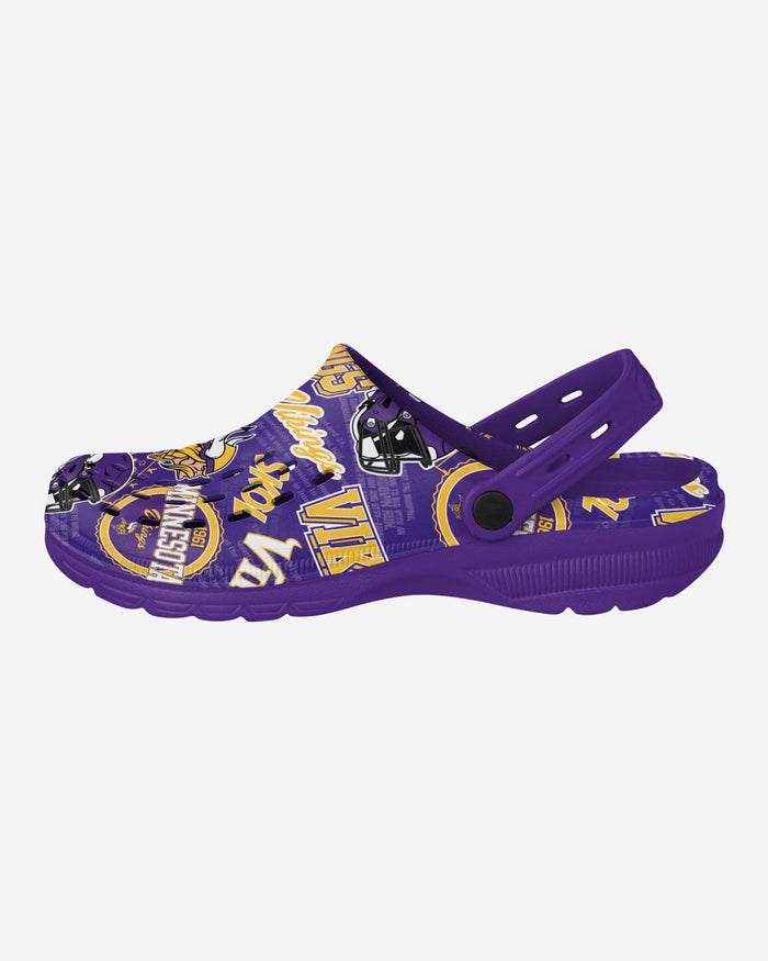 Minnesota Vikings Historic Print Clog With Strap FOCO S - FOCO.com