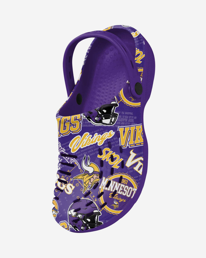 Minnesota Vikings Historic Print Clog With Strap FOCO - FOCO.com