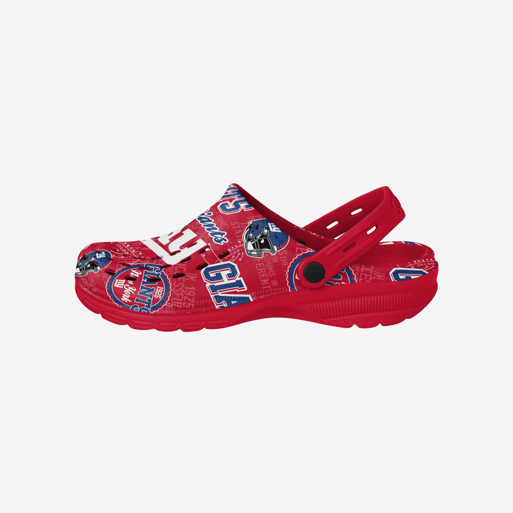 New York Giants Historic Print Clog With Strap FOCO S - FOCO.com