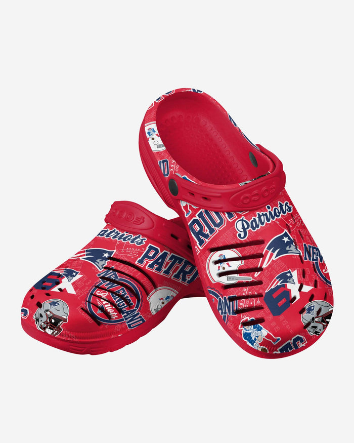 New England Patriots Historic Print Clog With Strap FOCO - FOCO.com