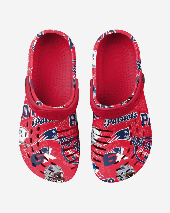 New England Patriots Historic Print Clog With Strap FOCO - FOCO.com