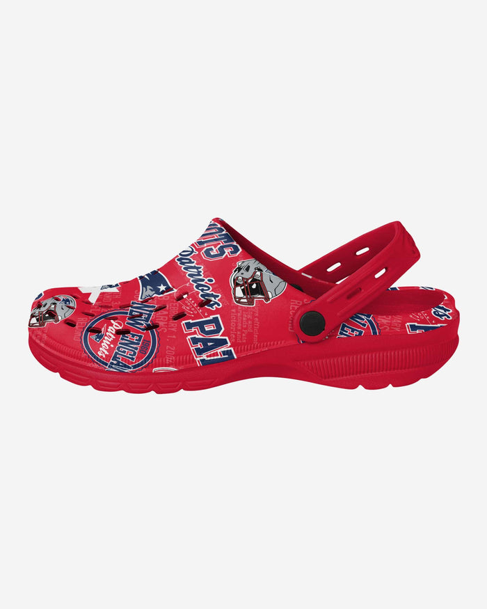 New England Patriots Historic Print Clog With Strap FOCO S - FOCO.com