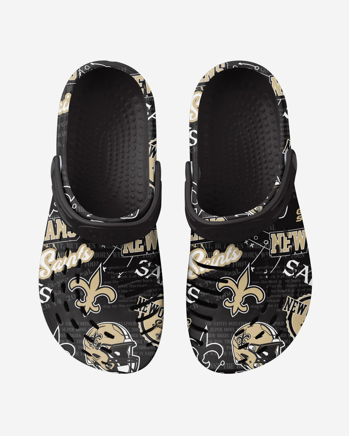 New Orleans Saints Historic Print Clog With Strap FOCO - FOCO.com