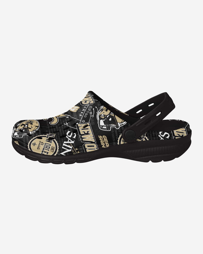 New Orleans Saints Historic Print Clog With Strap FOCO S - FOCO.com