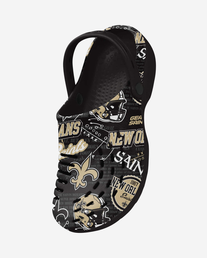 New Orleans Saints Historic Print Clog With Strap FOCO - FOCO.com