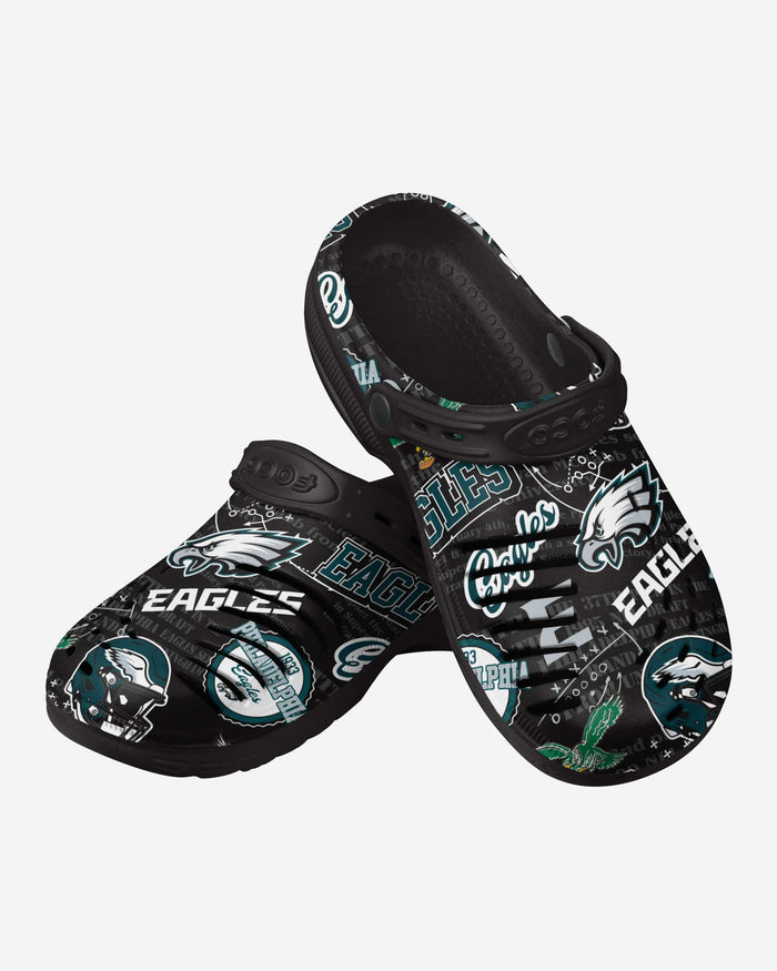 Philadelphia Eagles Historic Print Clog With Strap FOCO - FOCO.com