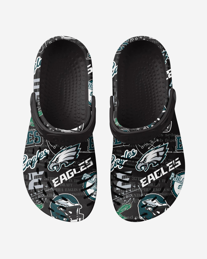 Philadelphia Eagles Historic Print Clog With Strap FOCO - FOCO.com