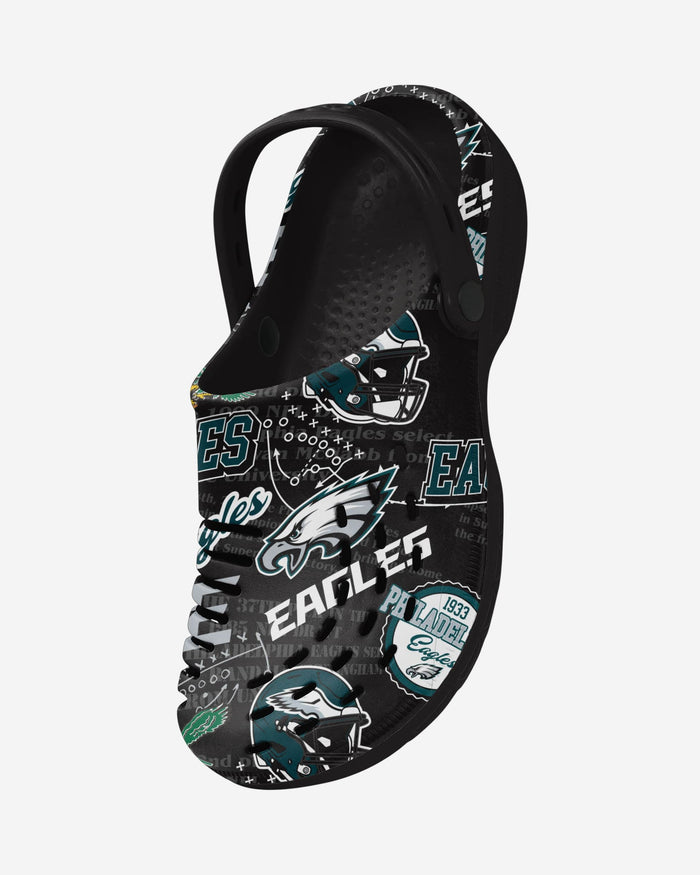 Philadelphia Eagles Historic Print Clog With Strap FOCO - FOCO.com