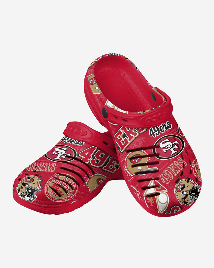 San Francisco 49ers Historic Print Clog With Strap FOCO - FOCO.com