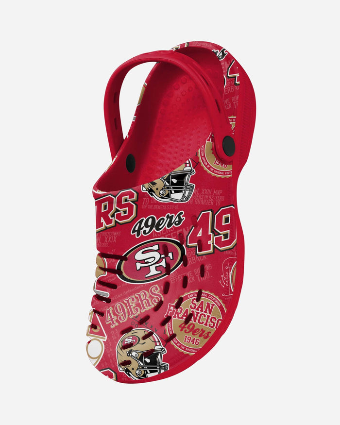 San Francisco 49ers Historic Print Clog With Strap FOCO - FOCO.com