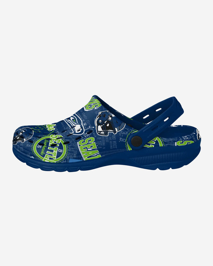 Seattle Seahawks Historic Print Clog With Strap FOCO S - FOCO.com