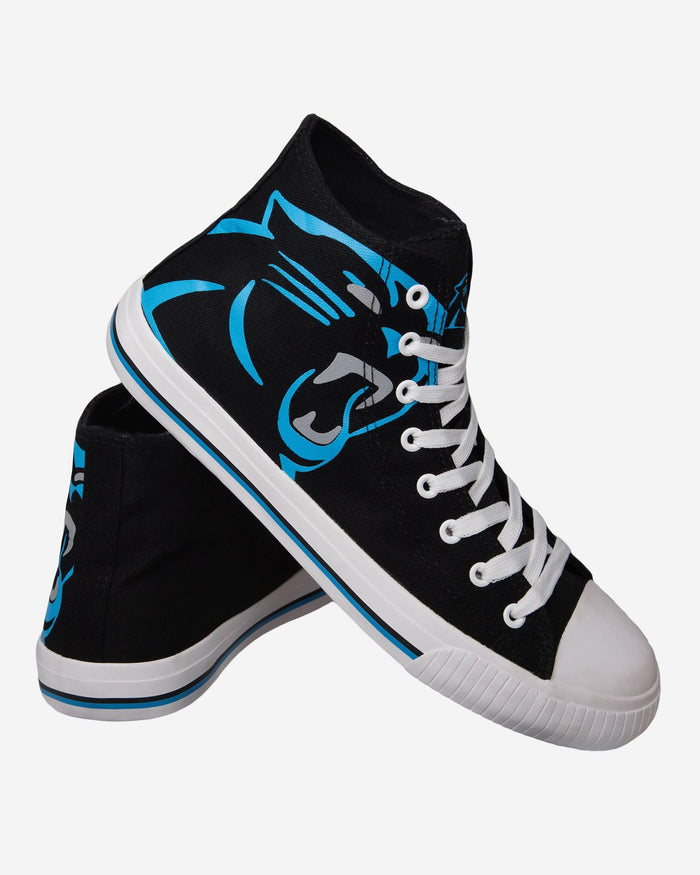 Carolina Panthers Mens High Top Big Logo Canvas Shoe FOCO - FOCO.com