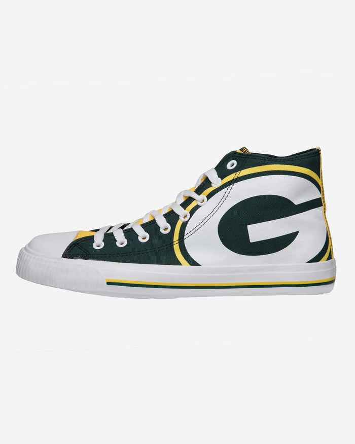 Green Bay Packers Mens High Top Big Logo Canvas Shoe FOCO - FOCO.com