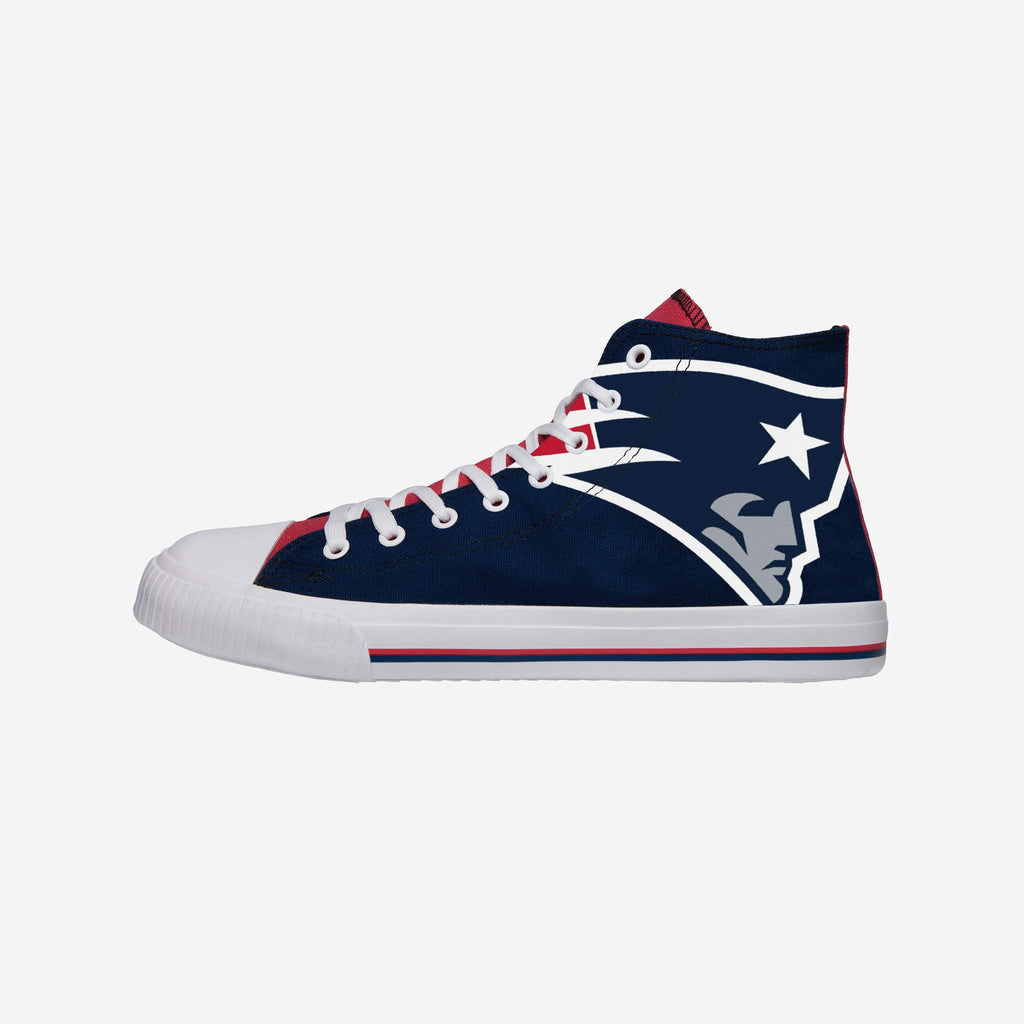 New England Patriots Mens High Top Big Logo Canvas Shoe FOCO - FOCO.com