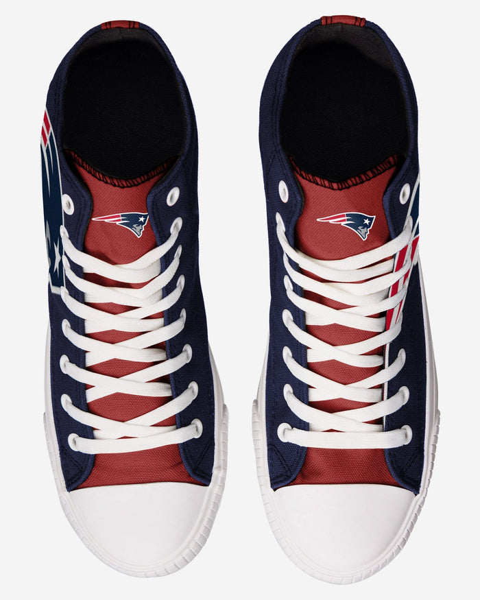 New England Patriots Mens High Top Big Logo Canvas Shoe FOCO - FOCO.com