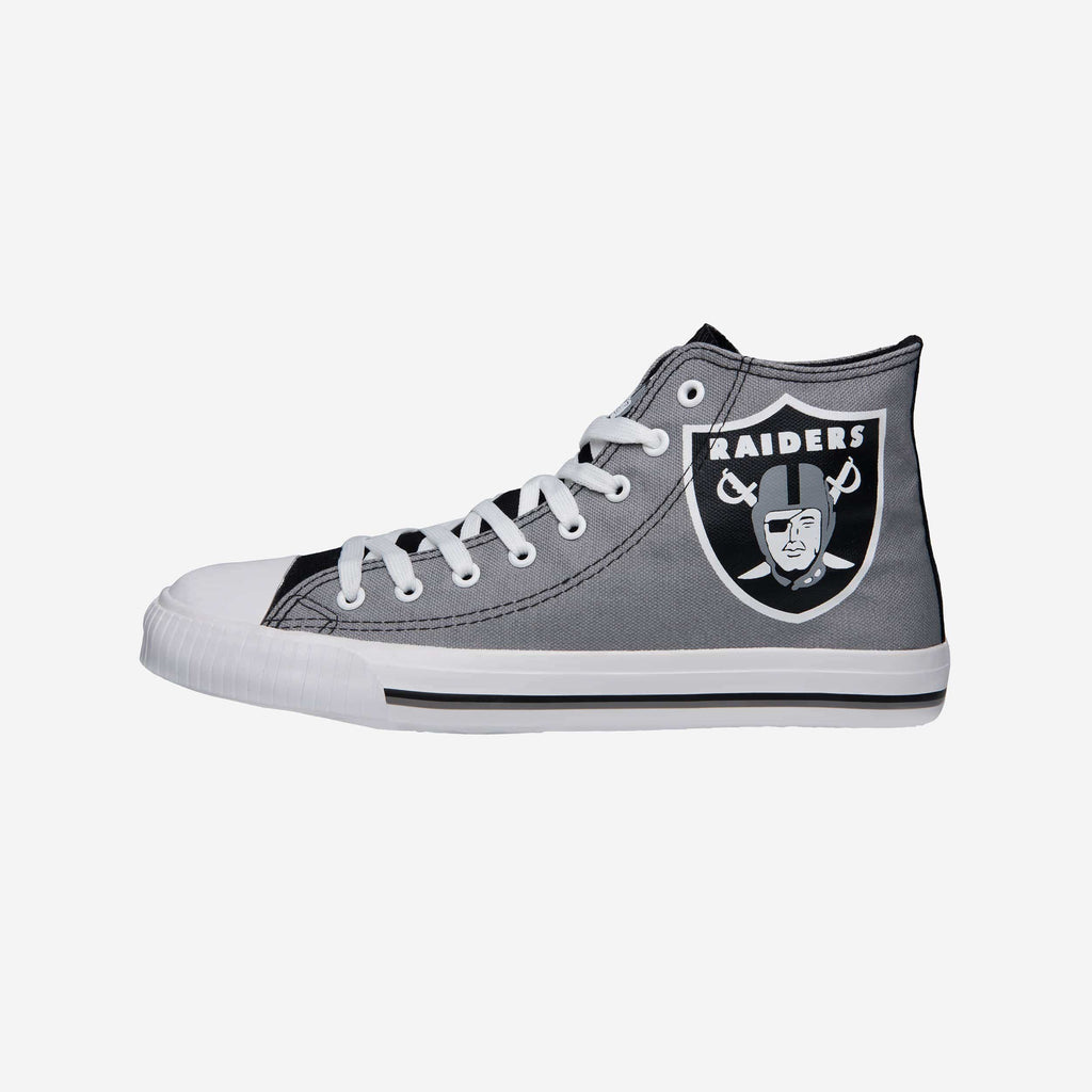 Las Vegas Raiders Mens High Top Big Logo Canvas Shoe FOCO - FOCO.com
