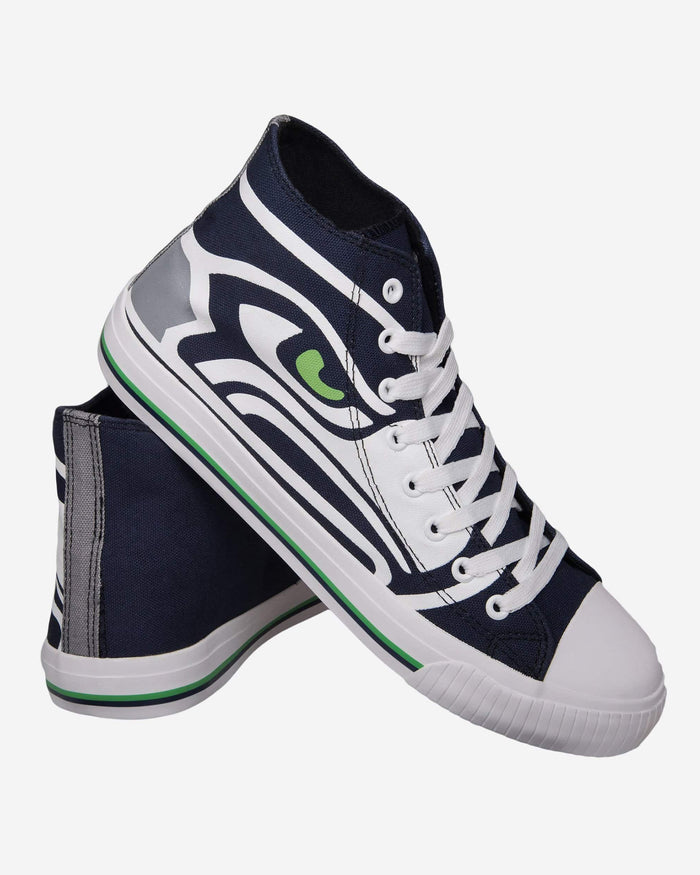 Seattle Seahawks Mens High Top Big Logo Canvas Shoe FOCO - FOCO.com