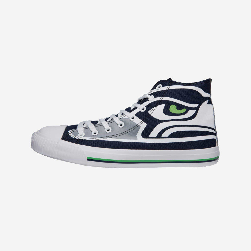 Seattle Seahawks Mens High Top Big Logo Canvas Shoe FOCO - FOCO.com