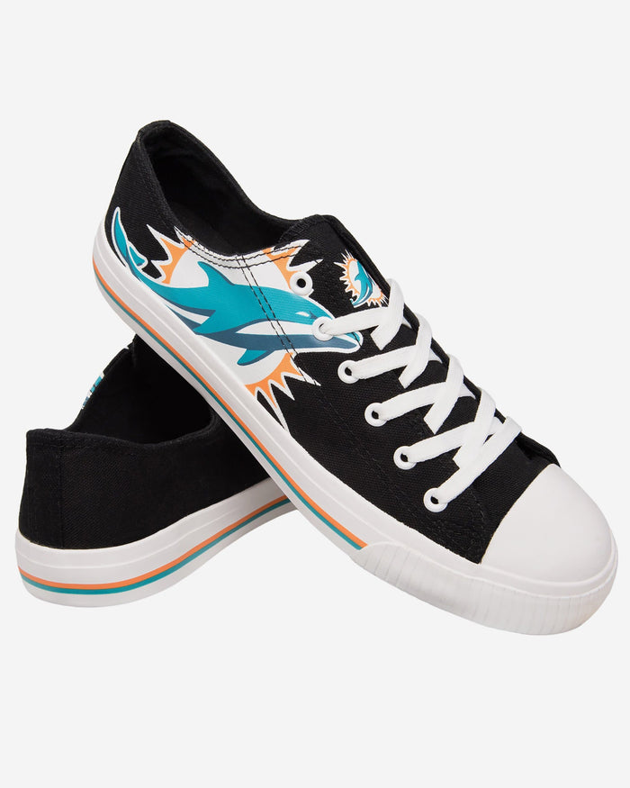 Miami Dolphins Mens Low Top Big Logo Canvas Shoe FOCO - FOCO.com