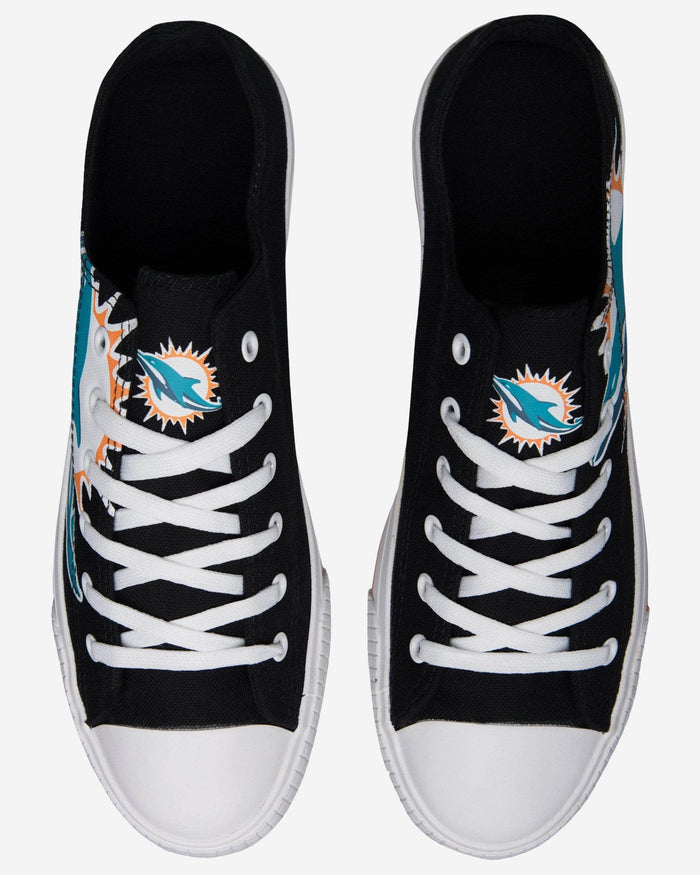 Miami Dolphins Mens Low Top Big Logo Canvas Shoe FOCO - FOCO.com