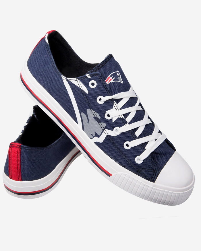 New England Patriots Mens Low Top Big Logo Canvas Shoe FOCO - FOCO.com