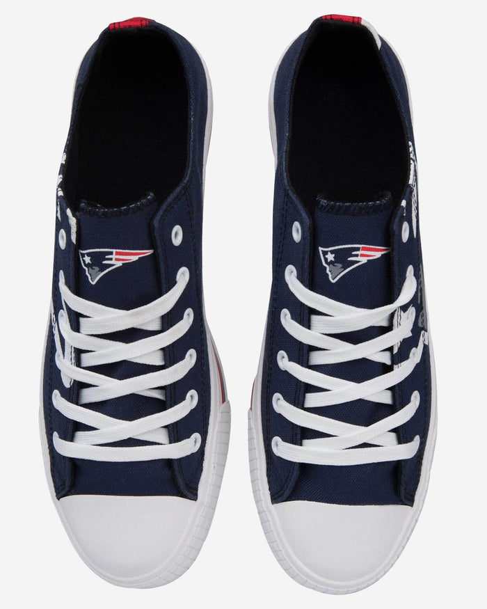 New England Patriots Mens Low Top Big Logo Canvas Shoe FOCO - FOCO.com