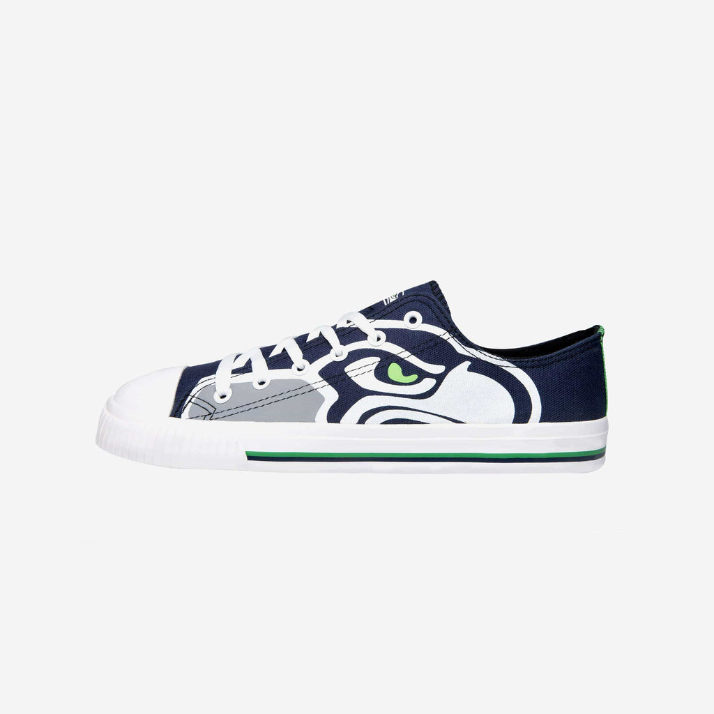Seattle Seahawks Mens Low Top Big Logo Canvas Shoe FOCO - FOCO.com