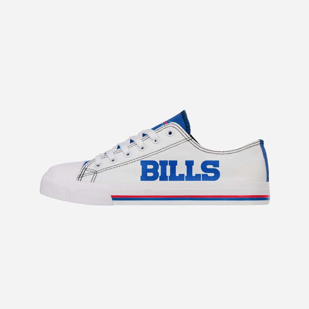 Buffalo Bills Low Top White Canvas Shoe FOCO 7 - FOCO.com