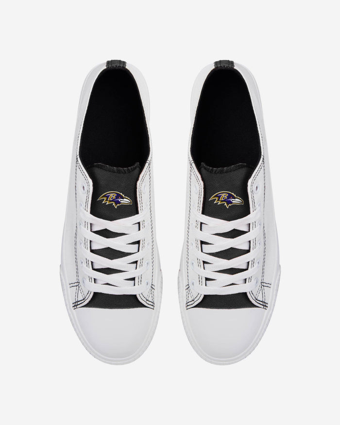 Baltimore Ravens Low Top White Canvas Shoe FOCO - FOCO.com