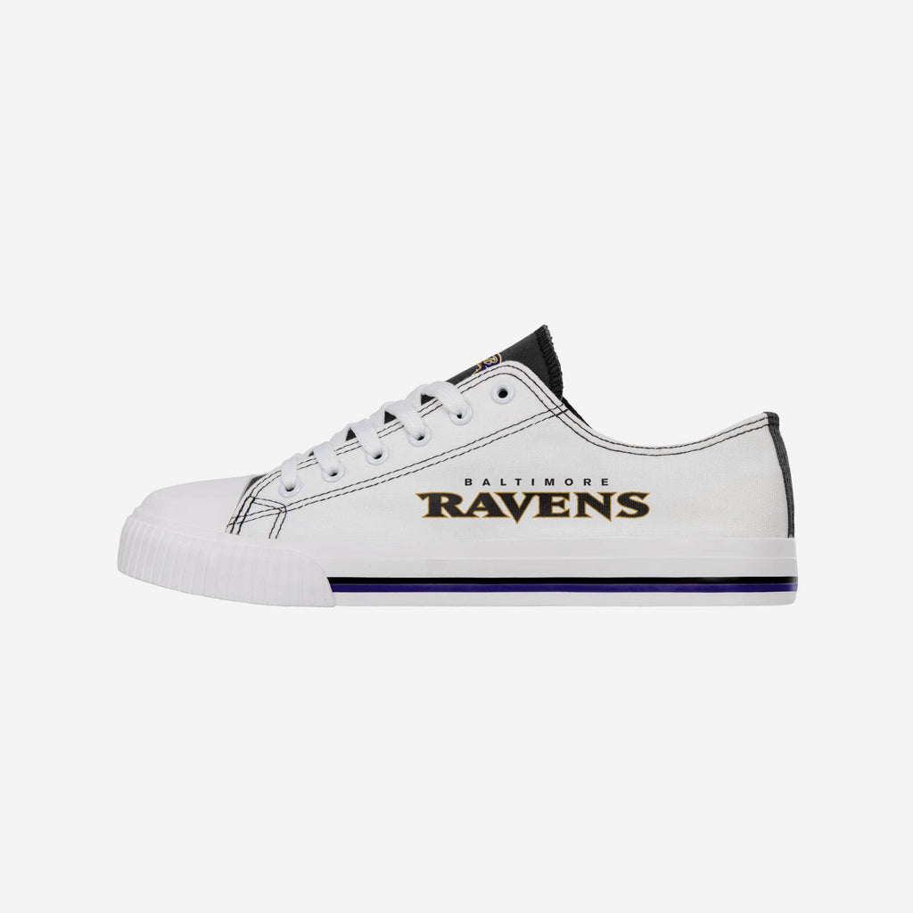 Baltimore Ravens Low Top White Canvas Shoe FOCO 7 - FOCO.com