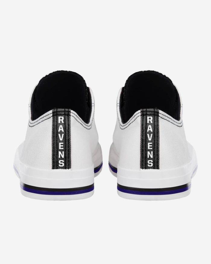 Baltimore Ravens Low Top White Canvas Shoe FOCO - FOCO.com