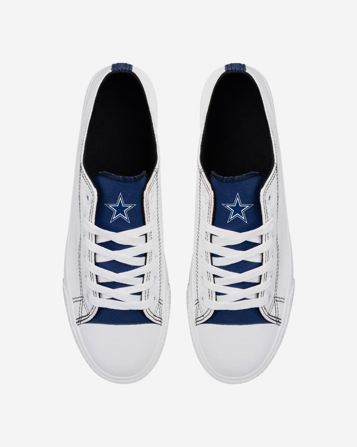 Dallas Cowboys Low Top White Canvas Shoe FOCO - FOCO.com