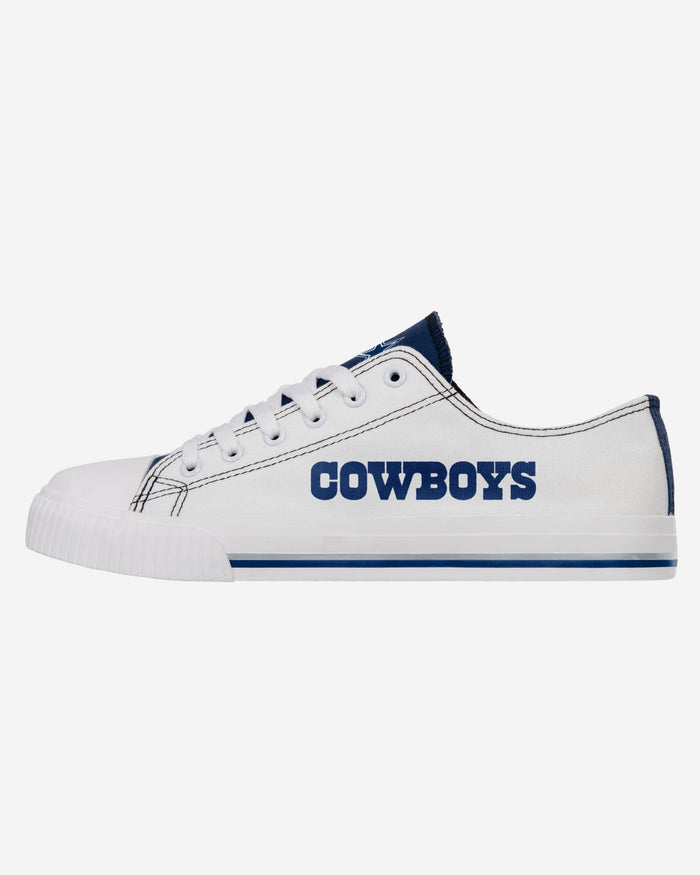 Dallas Cowboys Low Top White Canvas Shoe FOCO 7 - FOCO.com