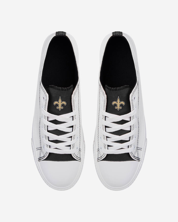 New Orleans Saints Low Top White Canvas Shoe FOCO - FOCO.com