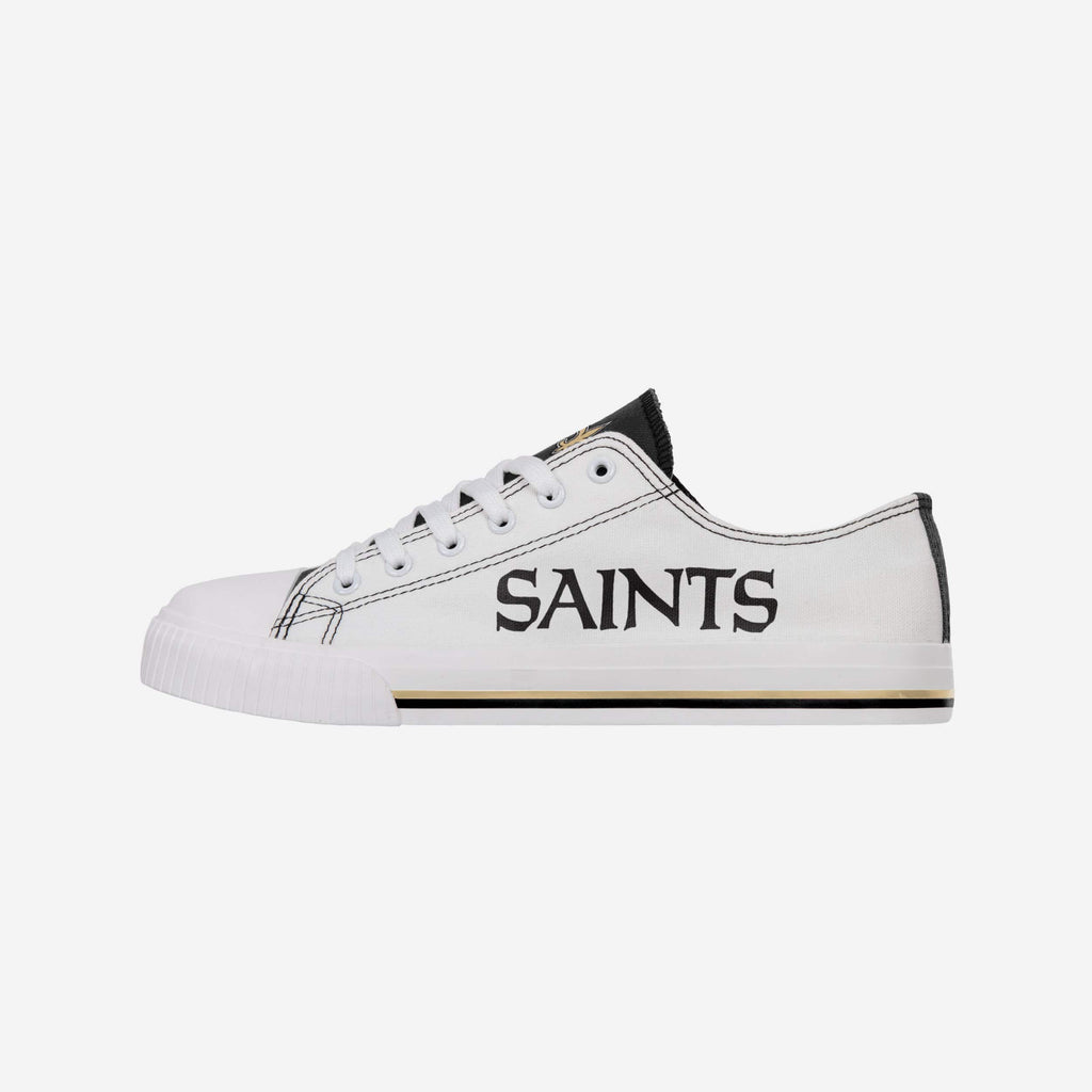 New Orleans Saints Low Top White Canvas Shoe FOCO 7 - FOCO.com