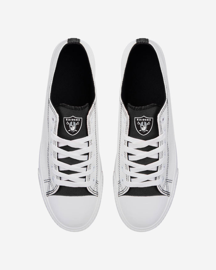 Las Vegas Raiders Low Top White Canvas Shoe FOCO - FOCO.com