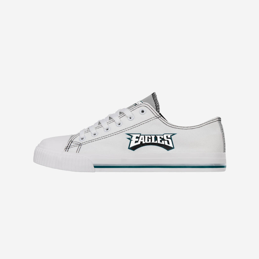 Philadelphia Eagles Low Top White Canvas Shoe FOCO 7 - FOCO.com