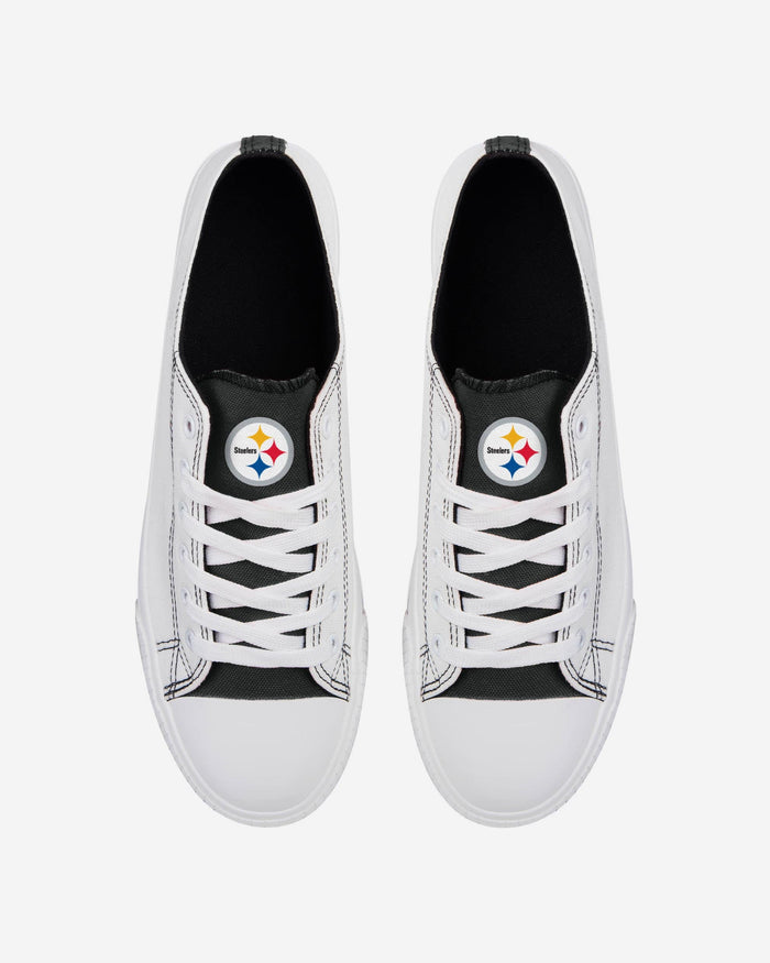 Pittsburgh Steelers Low Top White Canvas Shoe FOCO - FOCO.com