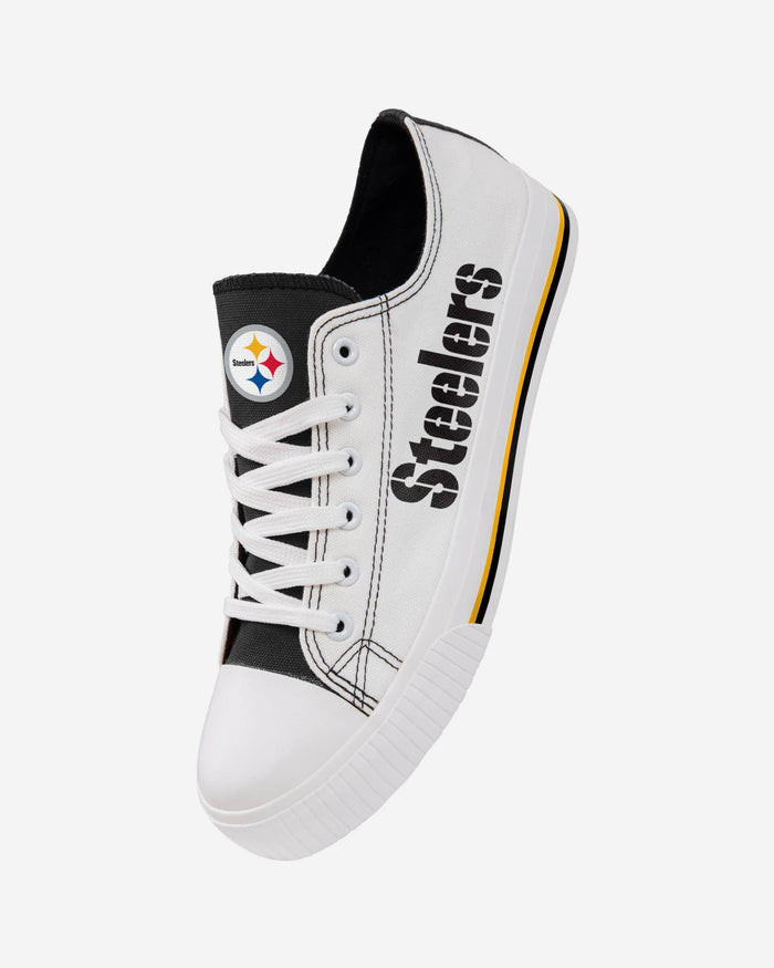 Pittsburgh Steelers Low Top White Canvas Shoe FOCO - FOCO.com