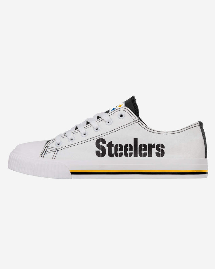 Pittsburgh Steelers Low Top White Canvas Shoe FOCO 7 - FOCO.com