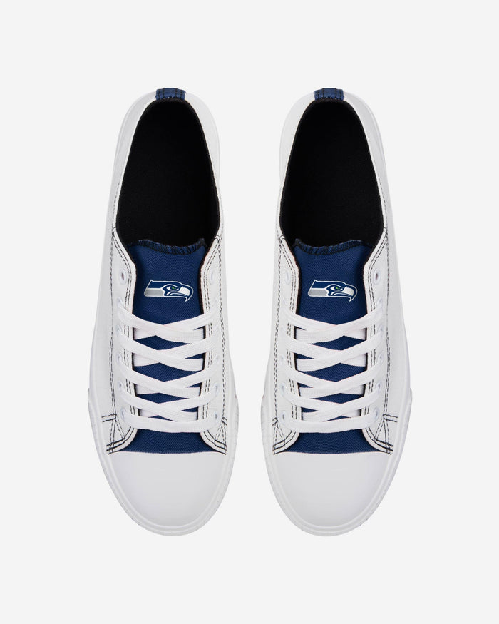 Seattle Seahawks Low Top White Canvas Shoe FOCO - FOCO.com