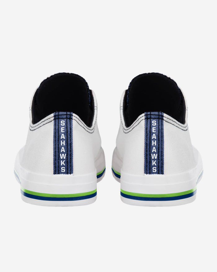 Seattle Seahawks Low Top White Canvas Shoe FOCO - FOCO.com